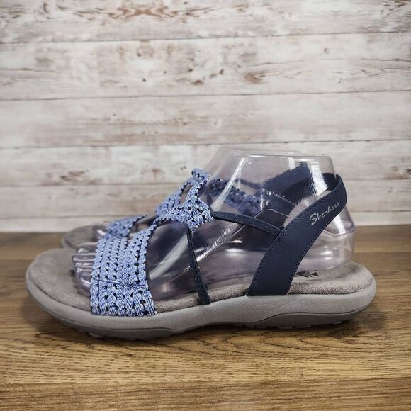 Skechers Women's Reggae Slim Sandals Memory Foam Blue size 9 - Picture 3 of 7